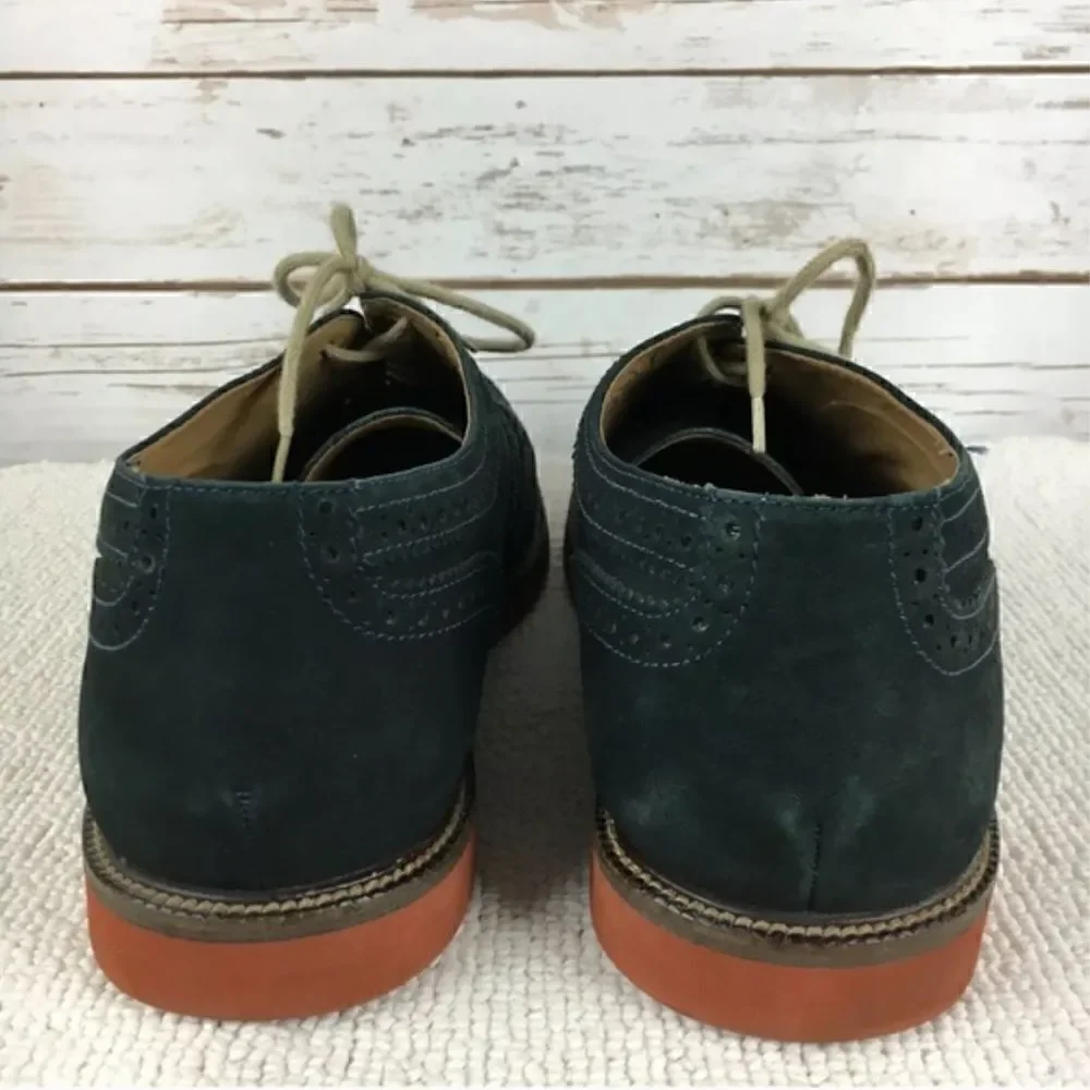 14th & Union Oxfords Men’s 9 Suede Wingtips Navy Blue Laceup Preppy Business Wor